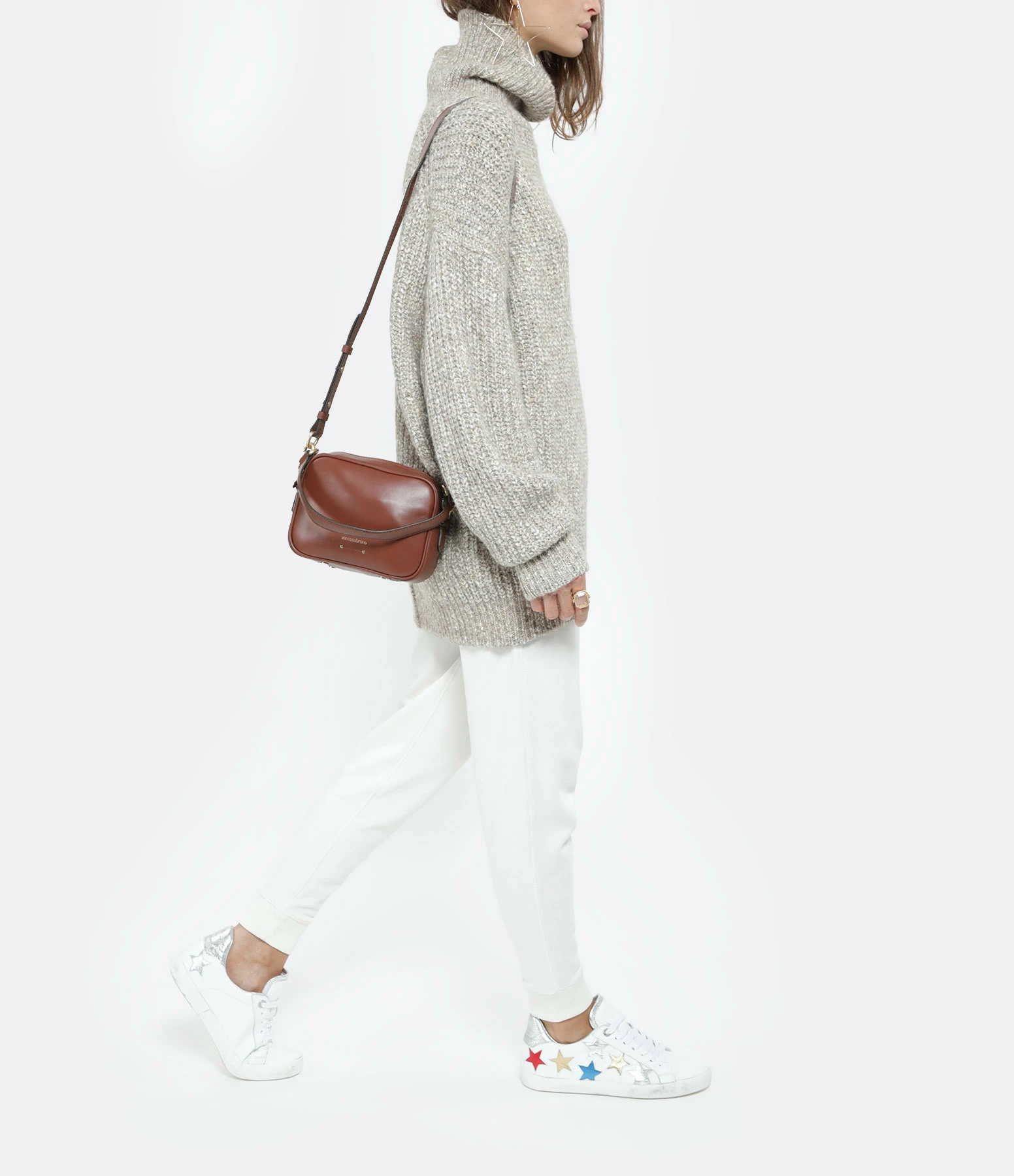 VANESSA BRUNO Sac Holly Cuir Lisse Cognac 8 VANESSA BRUNO Sac Holly Cuir Lisse Cognac – Image 6