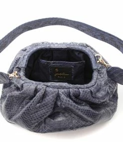SISTA PARIS Sac Big Uniq Cuir Souple Python Navy -jerome dreyfuss shop unnamed file 1035