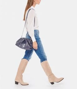 SISTA PARIS Sac Big Uniq Cuir Souple Python Navy -jerome dreyfuss shop unnamed file 1038