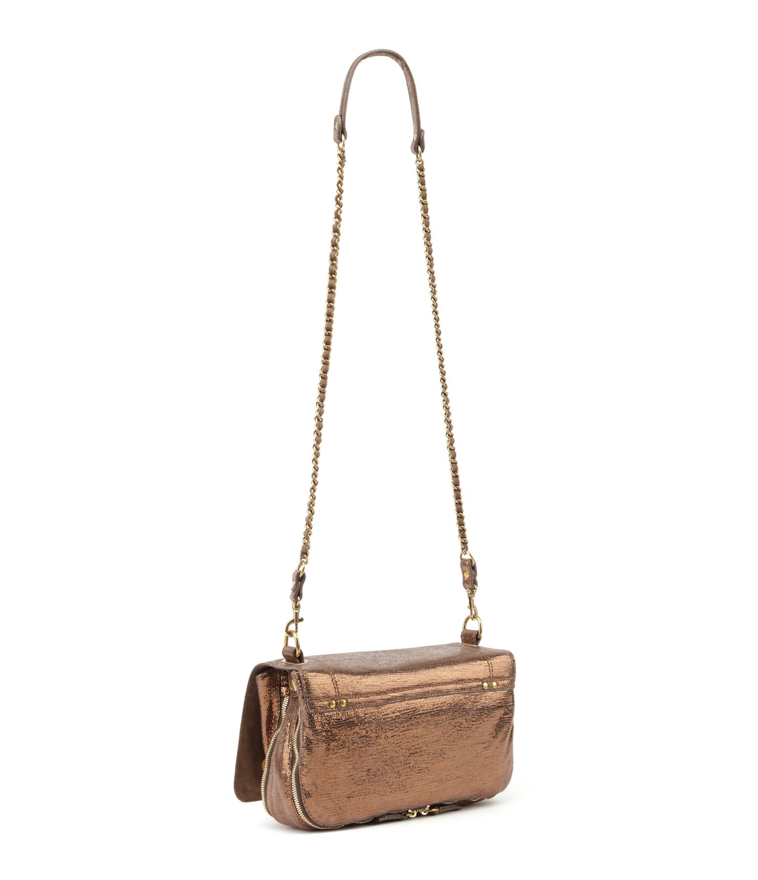 JEROME DREYFUSS Sac Bobi Cuir Lamé Bronze 4 JEROME DREYFUSS Sac Bobi Cuir Lamé Bronze – Image 2