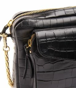 Sac Charly Cuir Embossé Croco Noir, Collaboration Lulli X Claris Virot -jerome dreyfuss shop unnamed file 1101