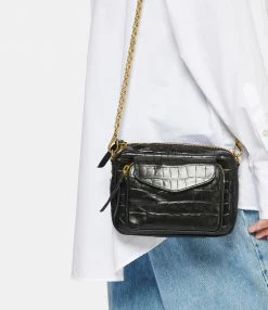 Sac Charly Cuir Embossé Croco Noir, Collaboration Lulli X Claris Virot -jerome dreyfuss shop unnamed file 1102