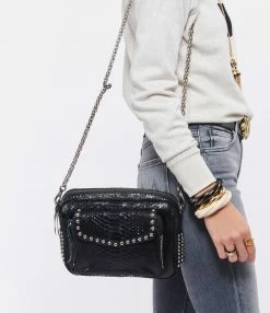 CLARIS VIROT Sac Big Charly Python Clous Noir -jerome dreyfuss shop unnamed file 1114