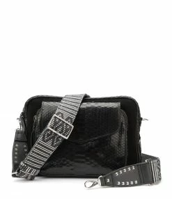 CLARIS VIROT Sac Jumbo Charly Bandoulière Python Noir -jerome dreyfuss shop unnamed file 1117