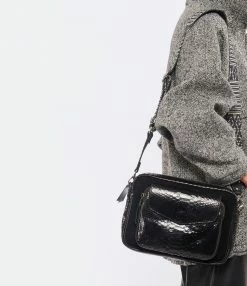 CLARIS VIROT Sac Jumbo Charly Bandoulière Python Noir -jerome dreyfuss shop unnamed file 1120