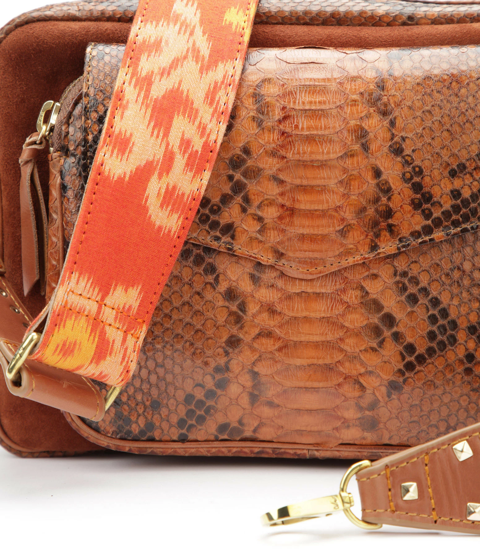 CLARIS VIROT Sac Jumbo Charly Bandoulière Python Moka 5 CLARIS VIROT Sac Jumbo Charly Bandoulière Python Moka – Image 3