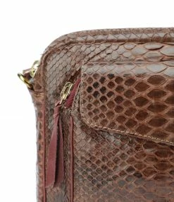 CLARIS VIROT Sac Big Charly Python Chocolat Endek Bordeaux -jerome dreyfuss shop unnamed file 1180