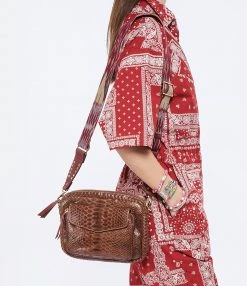 CLARIS VIROT Sac Big Charly Python Chocolat Endek Bordeaux -jerome dreyfuss shop unnamed file 1181