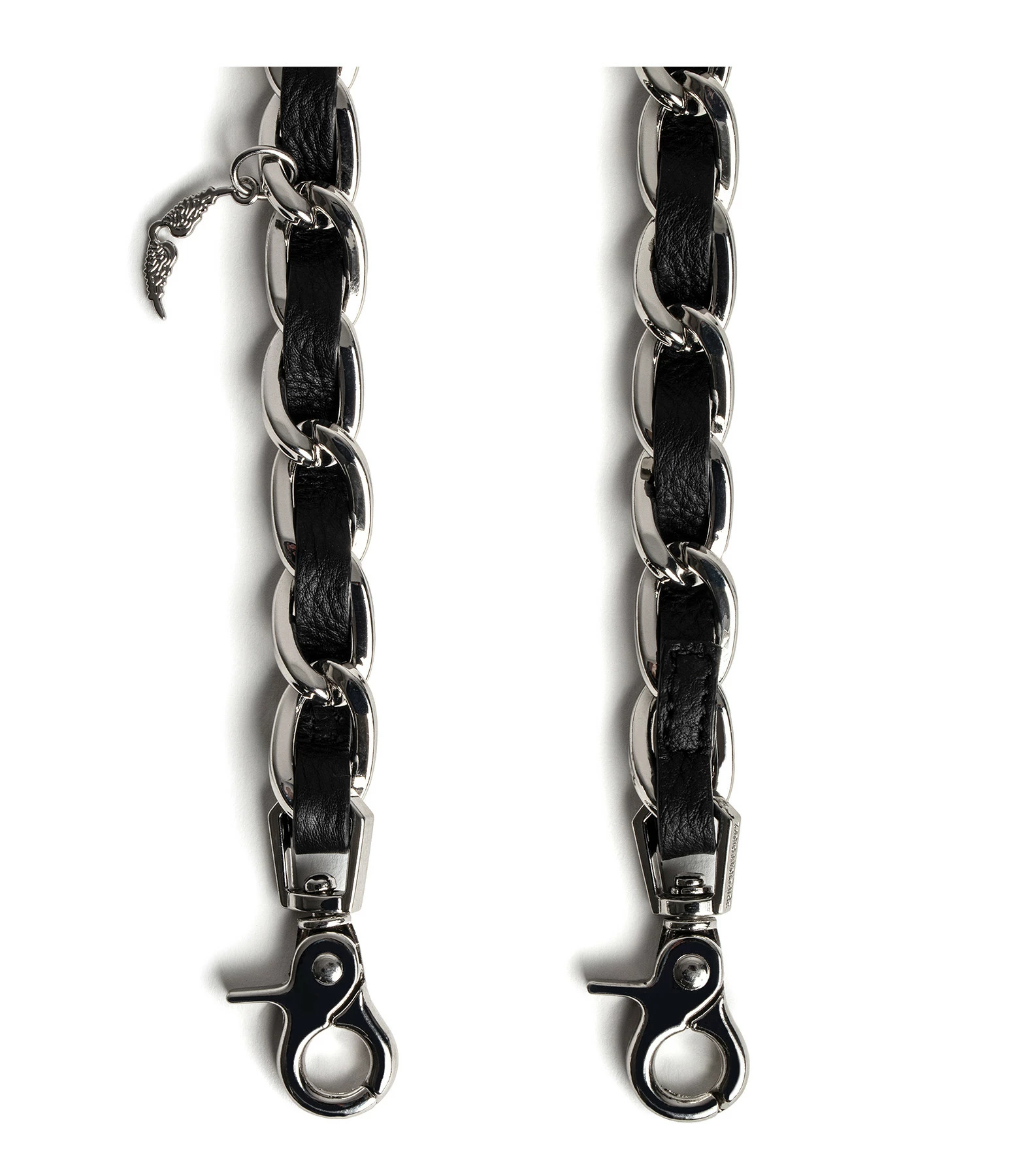ZADIG & VOLTAIRE Bandoulière Chaîne Cuir Grainé Noir Argenté 4 ZADIG & VOLTAIRE Bandoulière Chaîne Cuir Grainé Noir Argenté – Image 2