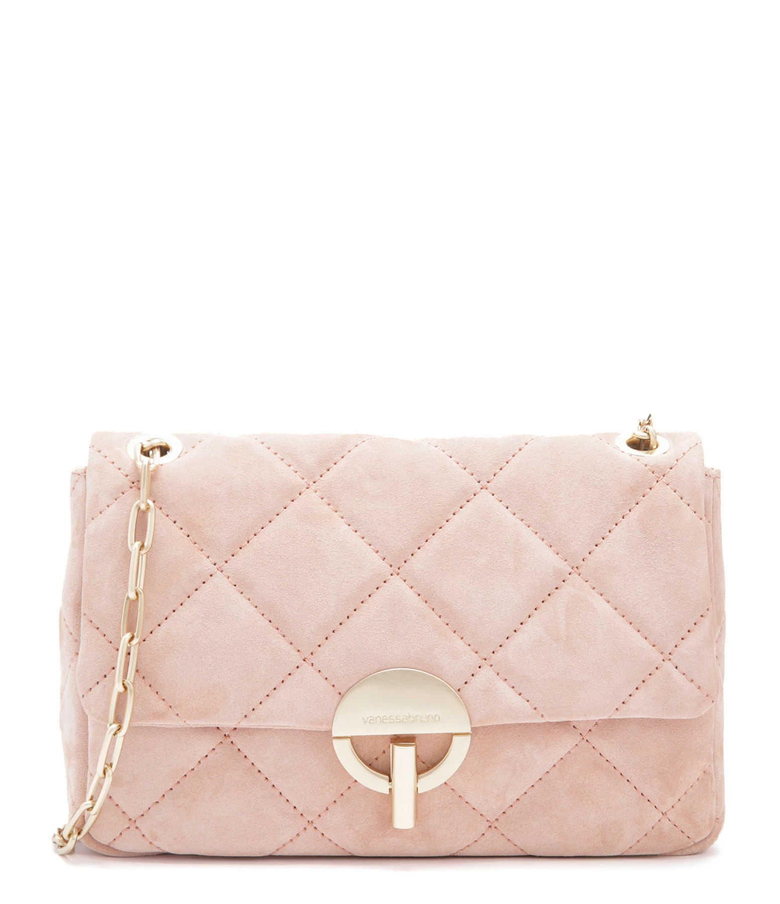 VANESSA BRUNO Sac Moon MM Cuir Veau Vieux Rose 3 VANESSA BRUNO Sac Moon MM Cuir Veau Vieux Rose