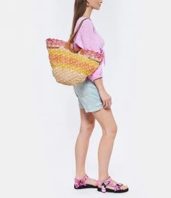 ISABEL MARANT Panier Coiba Raphia Multicolore -jerome dreyfuss shop unnamed file 120