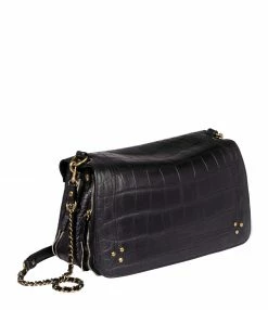 JEROME DREYFUSS Sac Bobi L Cuir Suédé Croco Noir -jerome dreyfuss shop unnamed file 1238