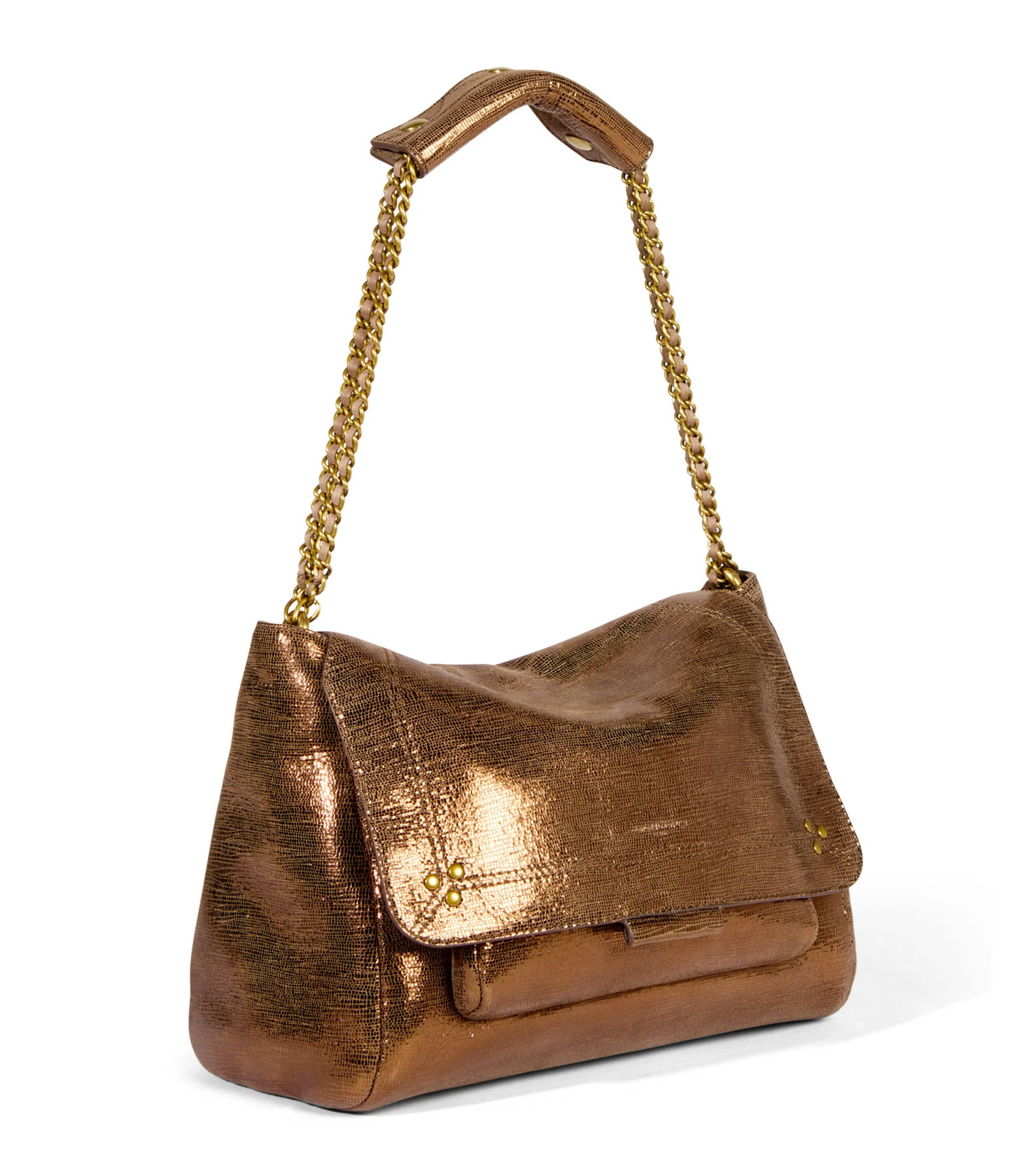 JEROME DREYFUSS Sac Lulu L Cuir Lamé Bronze 5 JEROME DREYFUSS Sac Lulu L Cuir Lamé Bronze – Image 3