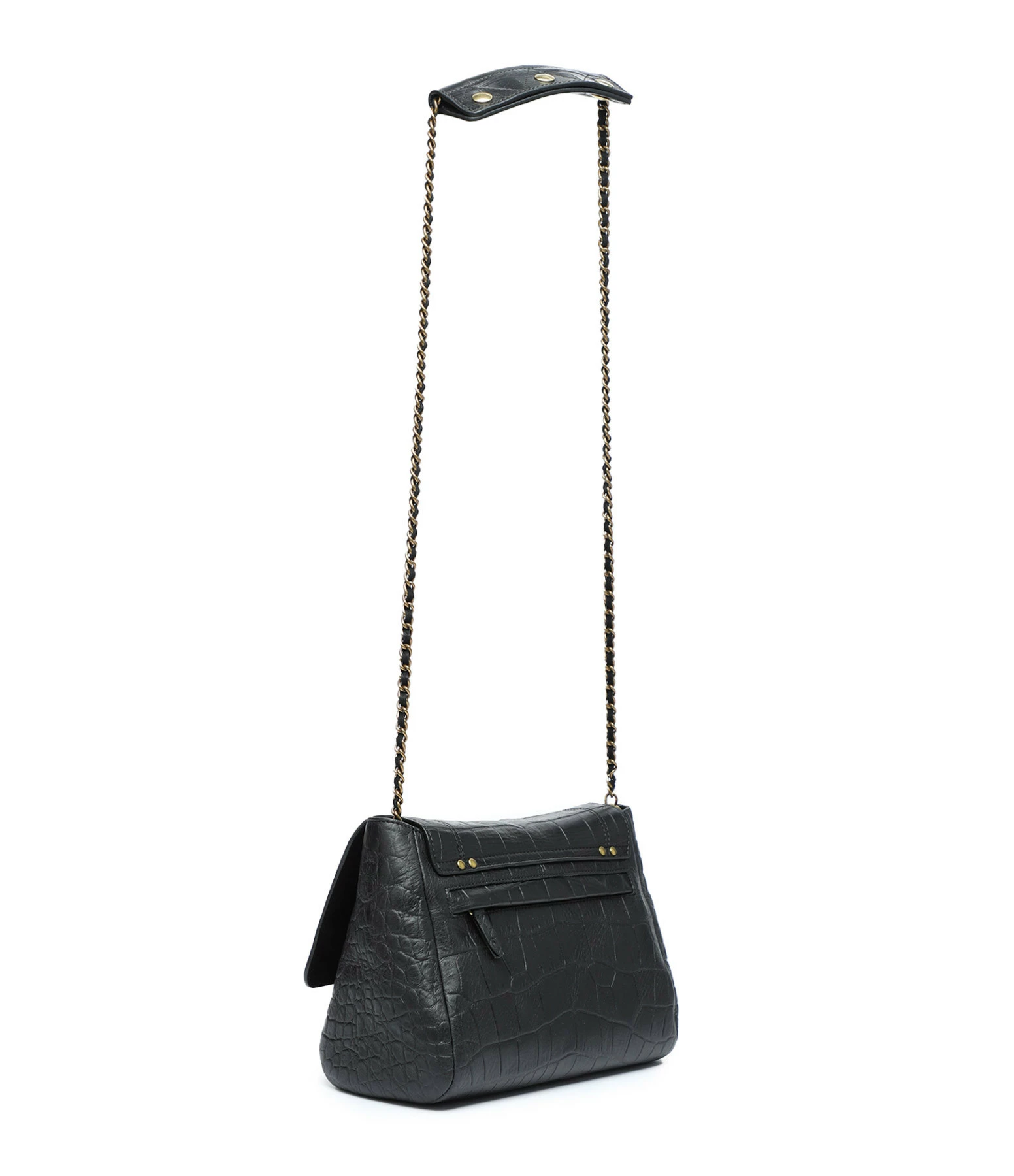 JEROME DREYFUSS Sac Lulu M Cuir Croco Noir 4 JEROME DREYFUSS Sac Lulu M Cuir Croco Noir – Image 2