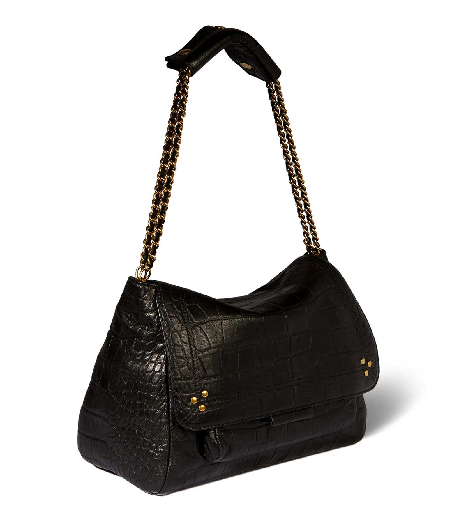 JEROME DREYFUSS Sac Lulu M Cuir Croco Noir 5 JEROME DREYFUSS Sac Lulu M Cuir Croco Noir – Image 3