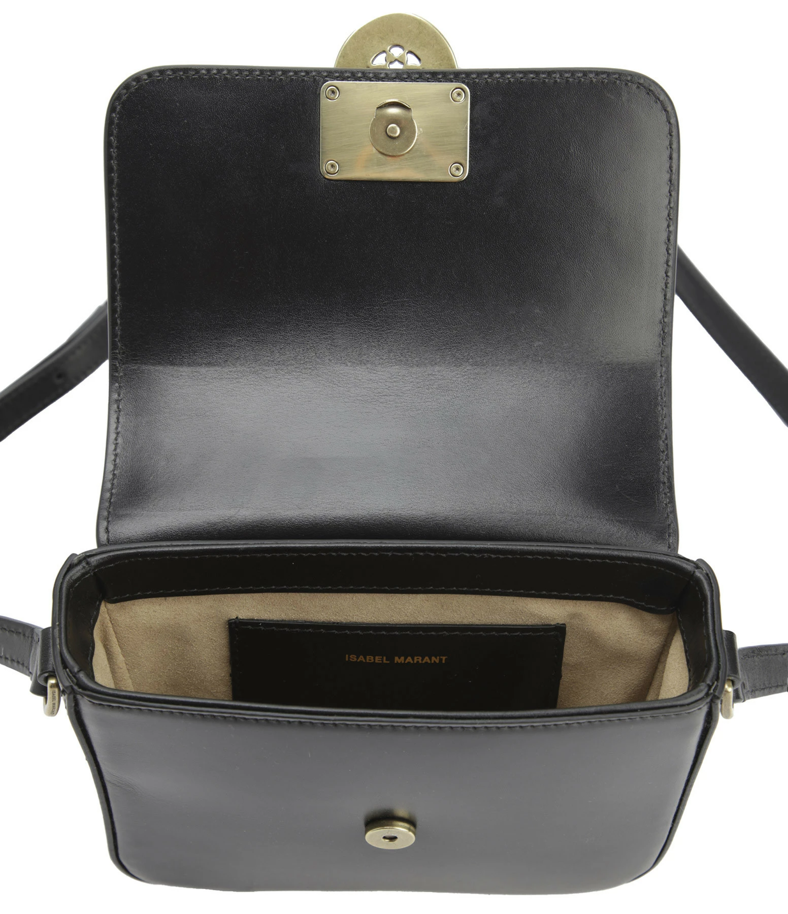 ISABEL MARANT Sac Mini Elda Bandoulière Cuir Noir Doré 5 ISABEL MARANT Sac Mini Elda Bandoulière Cuir Noir Doré – Image 3