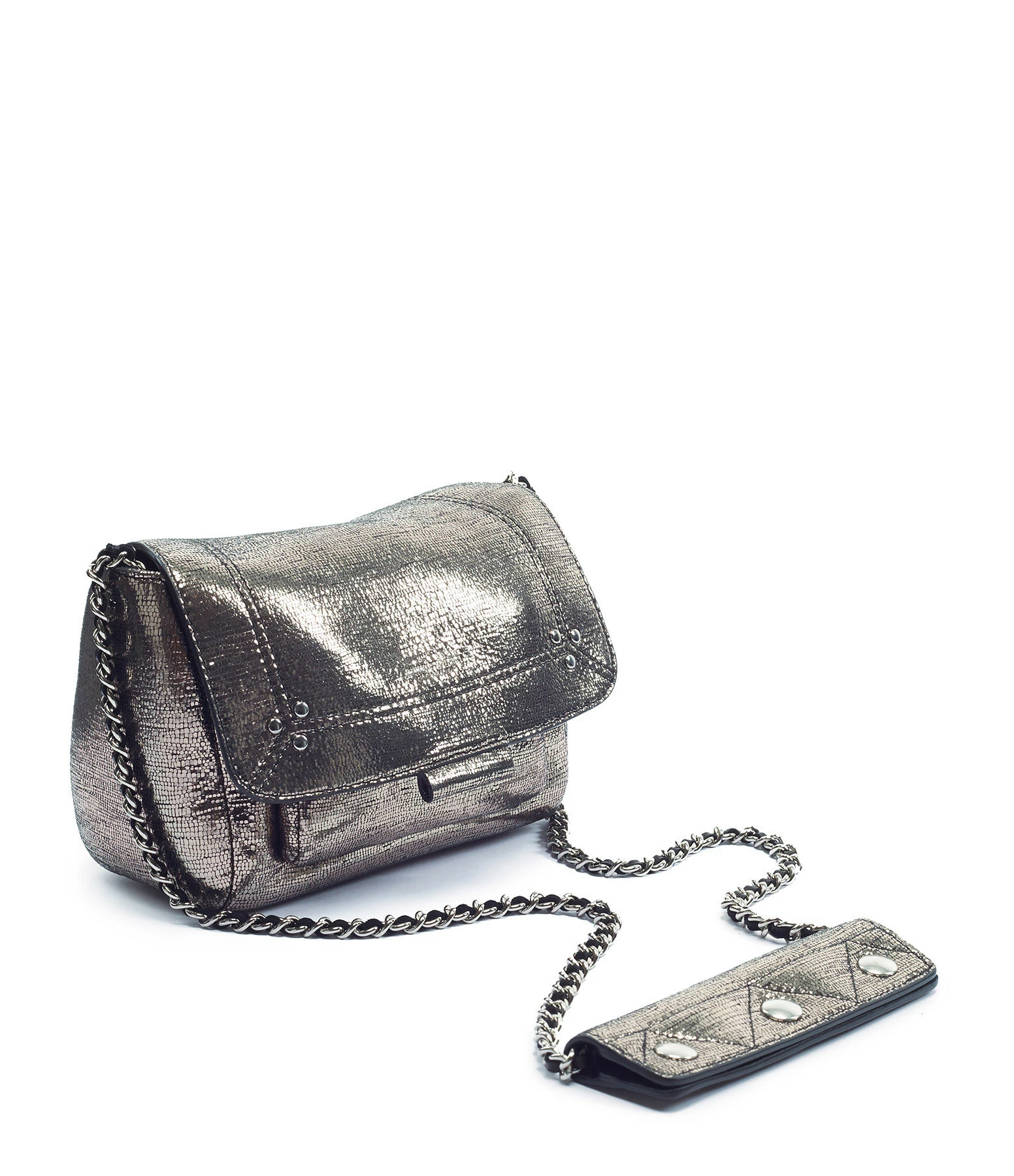JEROME DREYFUSS Sac Lulu S Cuir Lamé Champa 4 JEROME DREYFUSS Sac Lulu S Cuir Lamé Champa – Image 2