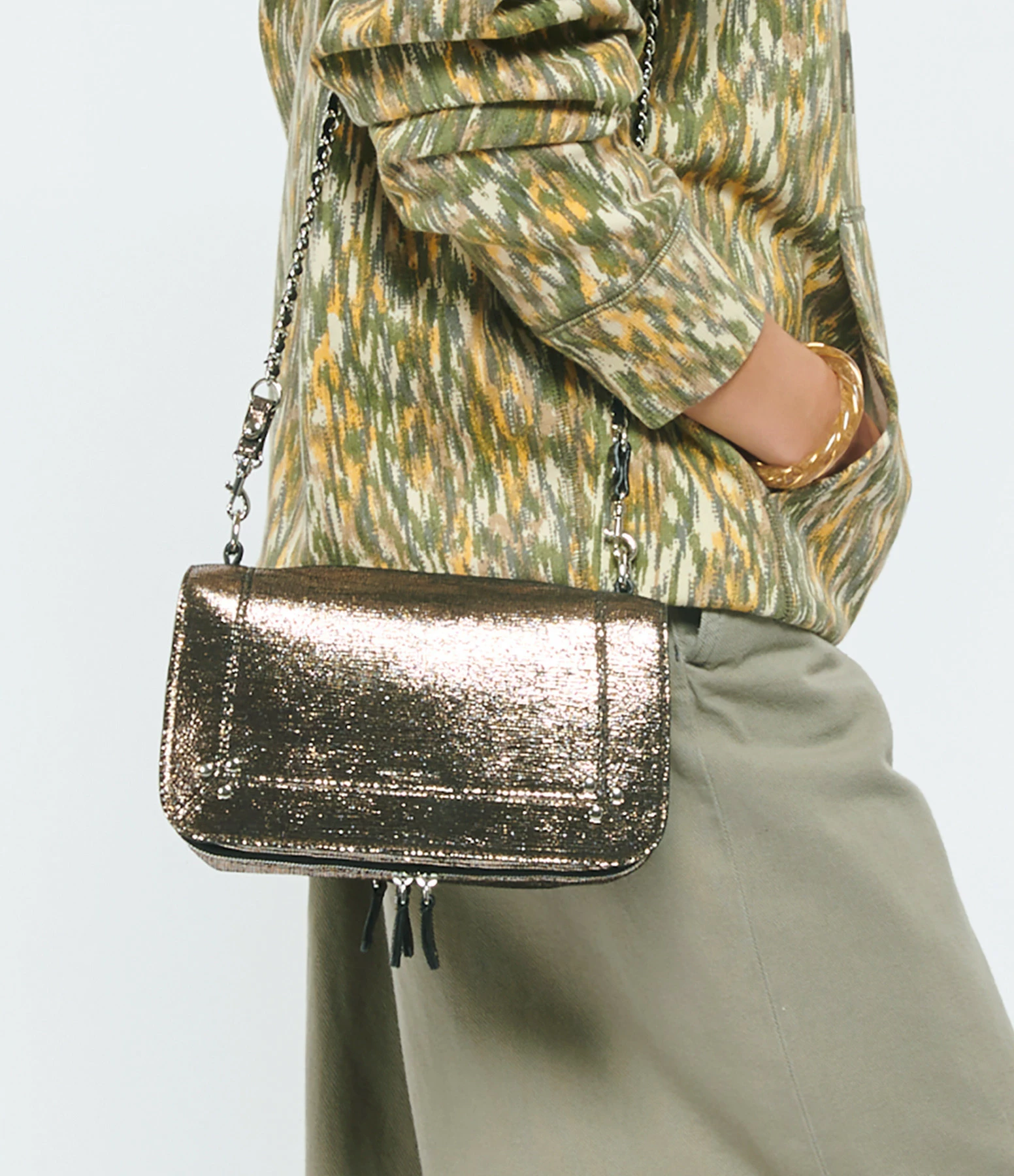 JEROME DREYFUSS Sac Bobi Cuir Lamé Champa 8 JEROME DREYFUSS Sac Bobi Cuir Lamé Champa – Image 6
