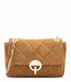 VANESSA BRUNO Sac Moon MM Cuir Suédé Noisette