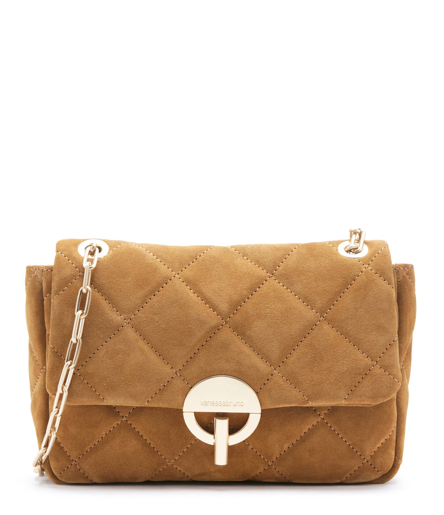 VANESSA BRUNO Sac Moon MM Cuir Suédé Noisette 3 VANESSA BRUNO Sac Moon MM Cuir Suédé Noisette