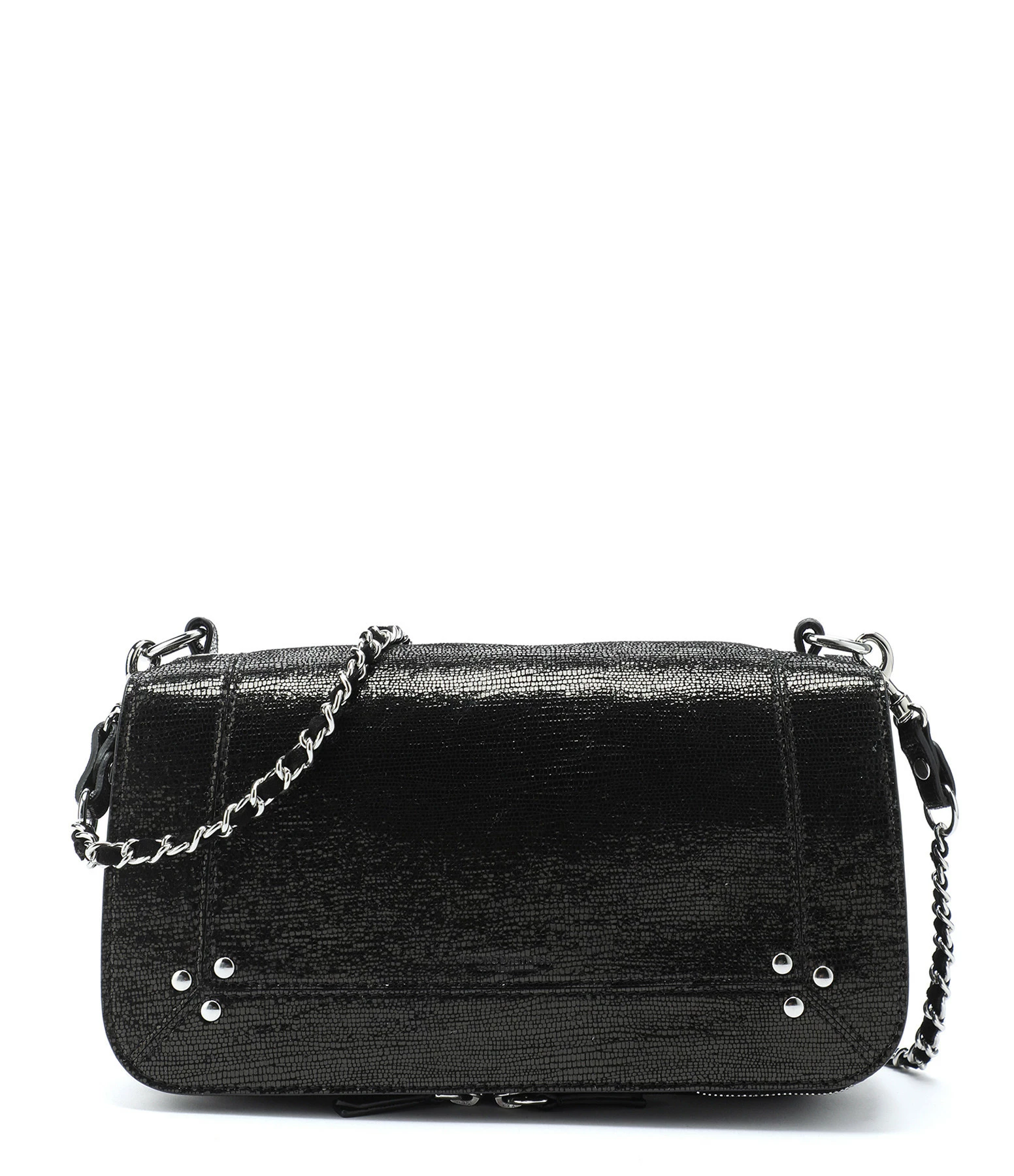 JEROME DREYFUSS Sac Bobi Cuir Lamé Noir 3 JEROME DREYFUSS Sac Bobi Cuir Lamé Noir