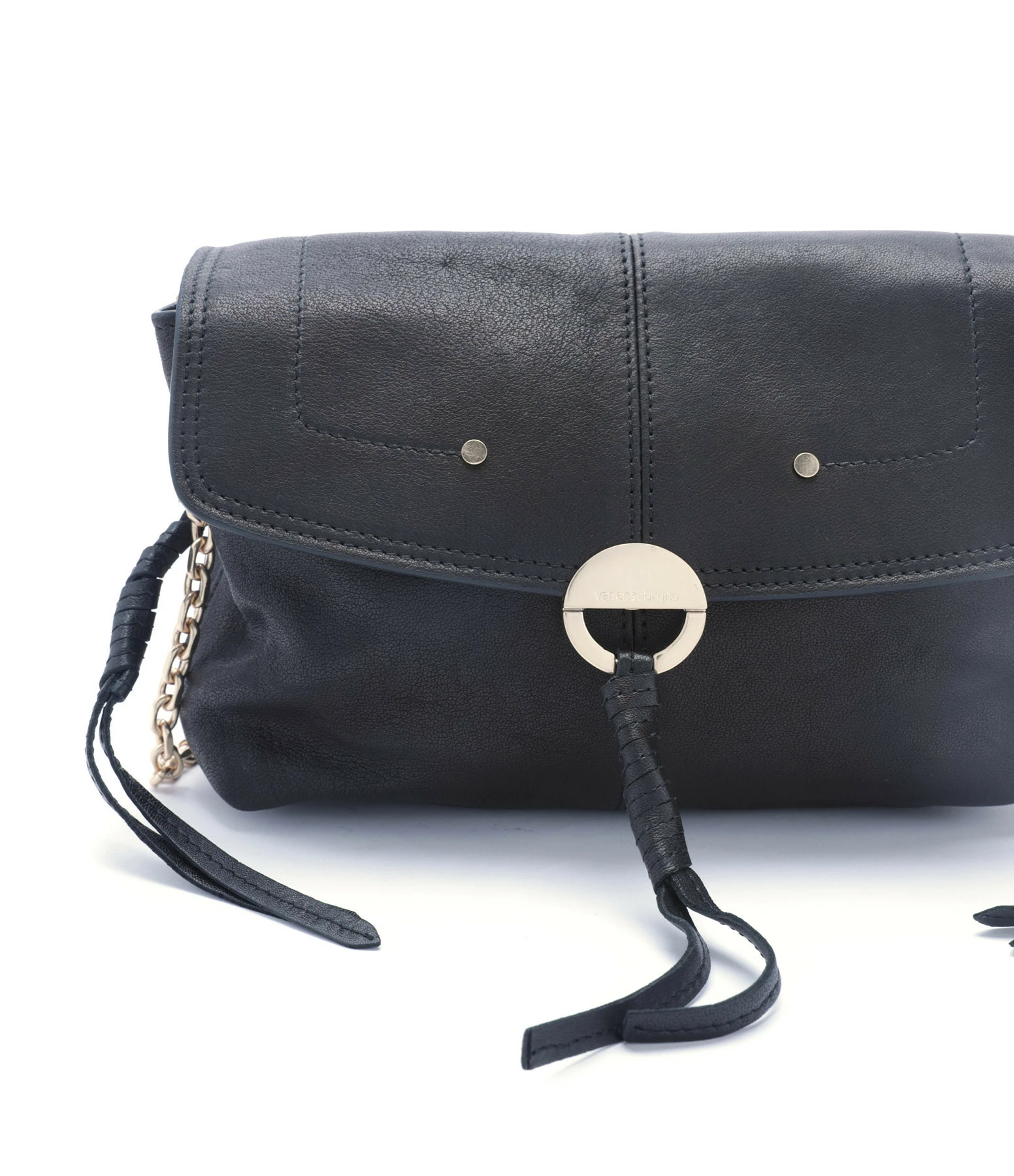 VANESSA BRUNO Sac Clutch Cuir Agneau Noir 5 VANESSA BRUNO Sac Clutch Cuir Agneau Noir – Image 3
