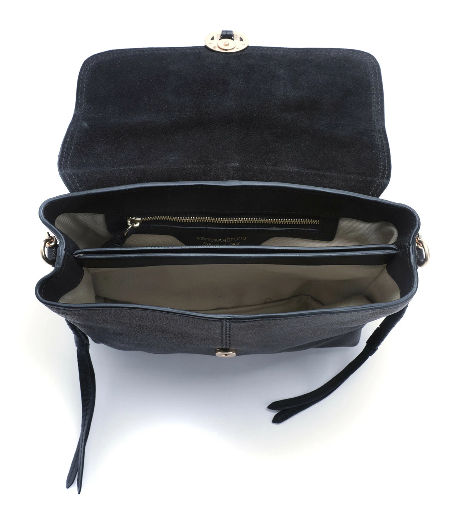 VANESSA BRUNO Sac Clutch Cuir Agneau Noir 6 VANESSA BRUNO Sac Clutch Cuir Agneau Noir – Image 4
