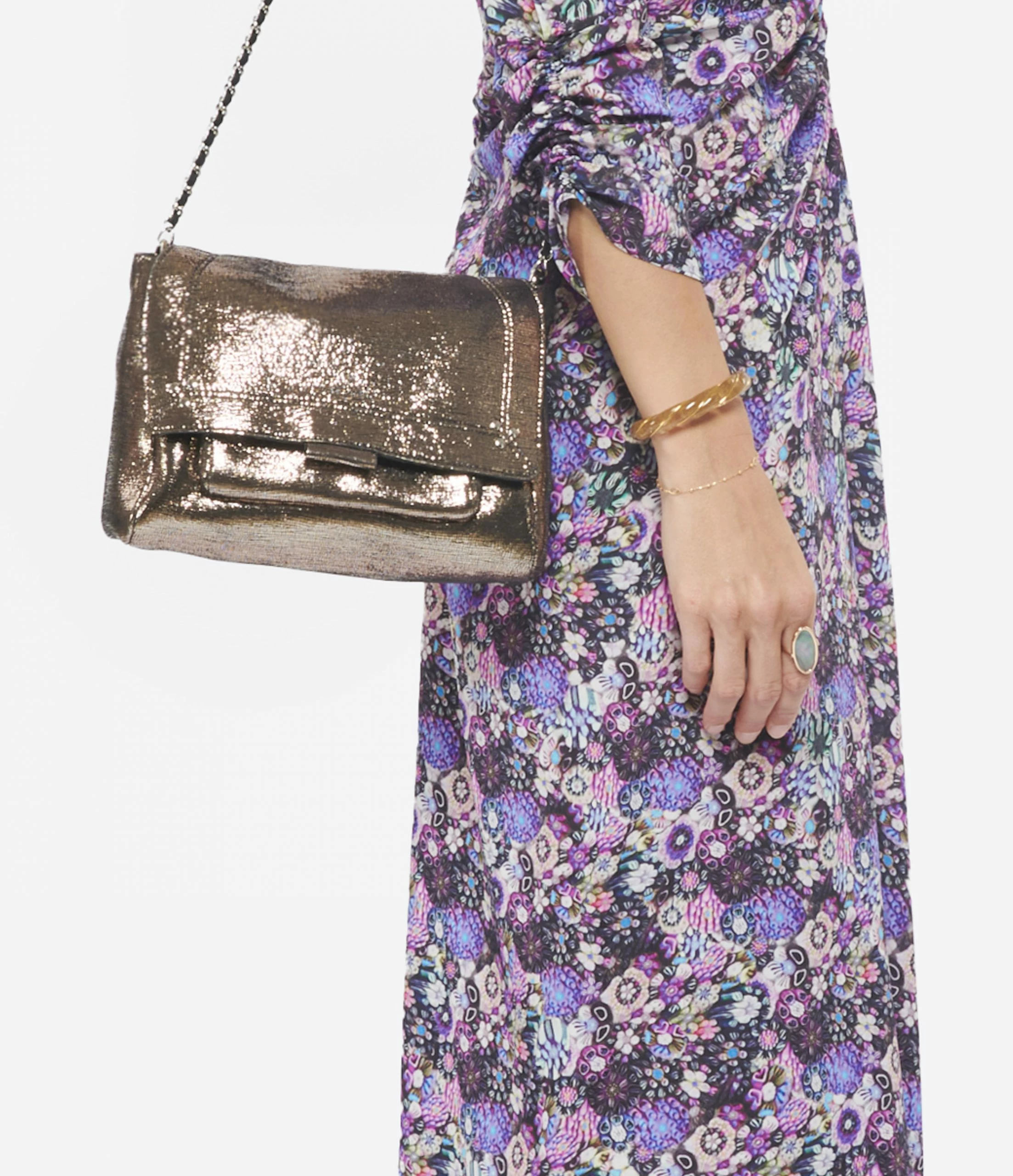 JEROME DREYFUSS Sac Lulu M Cuir Lamé Champa 7 JEROME DREYFUSS Sac Lulu M Cuir Lamé Champa – Image 5