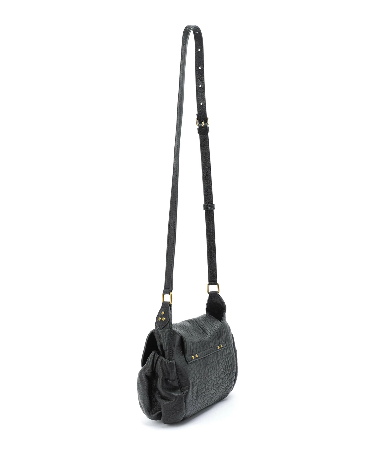 JEROME DREYFUSS Sac Helmut S Cuir Froissé Noir 4 JEROME DREYFUSS Sac Helmut S Cuir Froissé Noir – Image 2