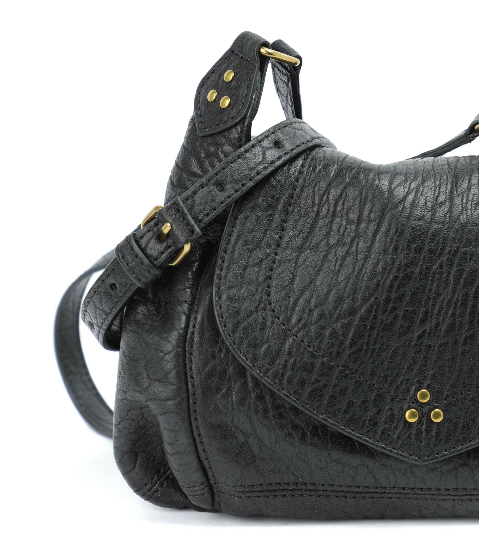 JEROME DREYFUSS Sac Helmut S Cuir Froissé Noir 6 JEROME DREYFUSS Sac Helmut S Cuir Froissé Noir – Image 4