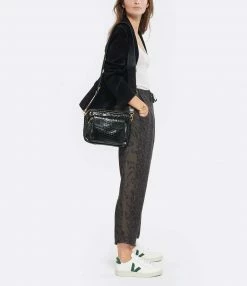 CLARIS VIROT Bandoulière Clous Daim Noir -jerome dreyfuss shop unnamed file 1388