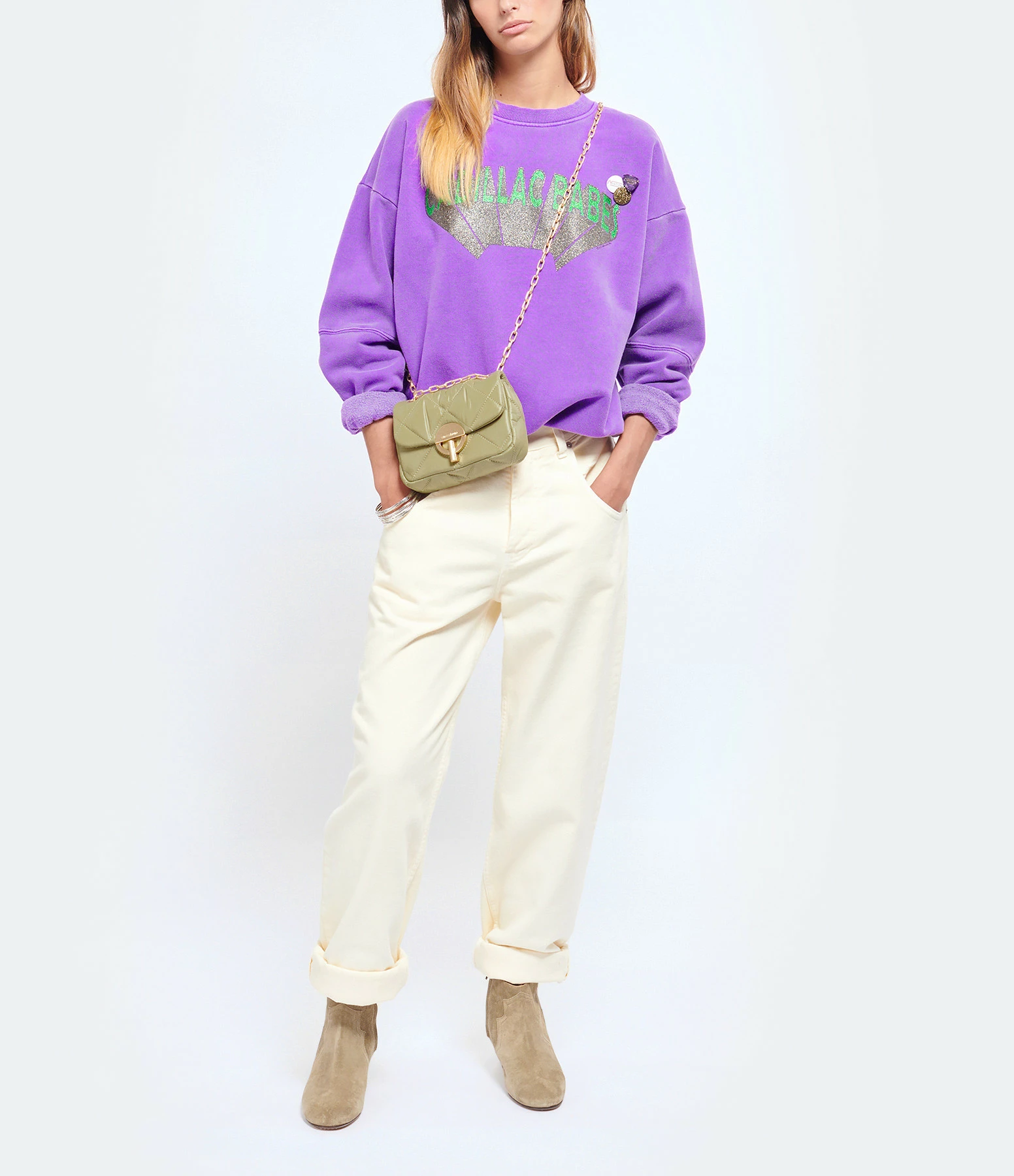 VANESSA BRUNO Sac Nano Moon Kaki 8 VANESSA BRUNO Sac Nano Moon Kaki – Image 6