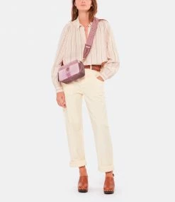 CLARIS VIROT Sac Lily Python Bordeaux Délavé -jerome dreyfuss shop unnamed file 1428