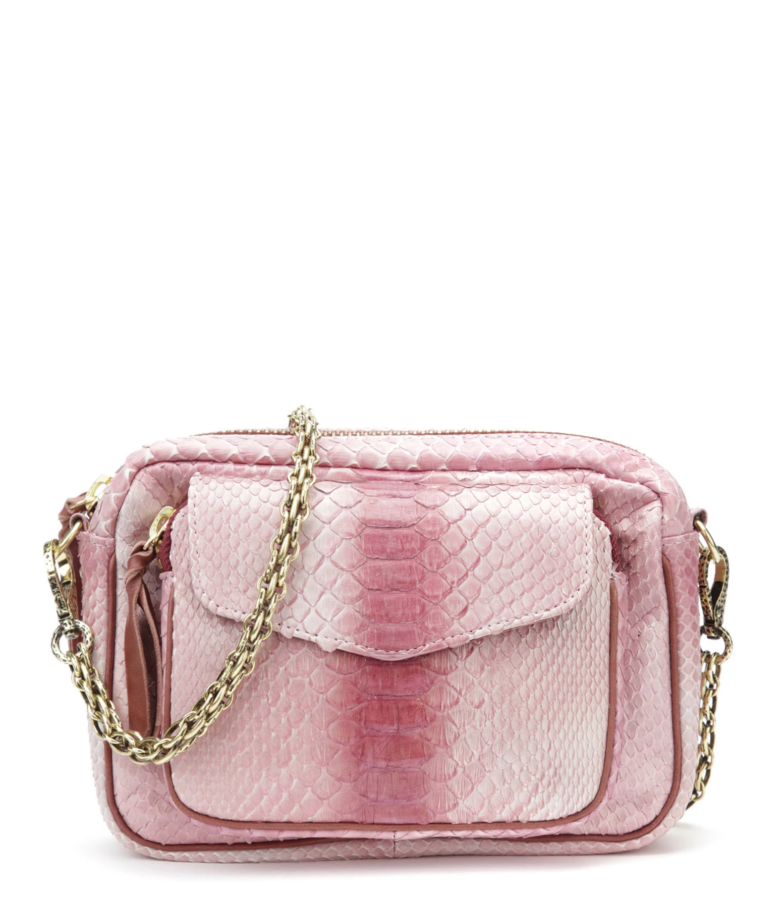 CLARIS VIROT Sac Charly Python Bordeaux Délavé 3 CLARIS VIROT Sac Charly Python Bordeaux Délavé