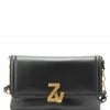 ZADIG & VOLTAIRE Sac ZV Initiale La Clutch Cuir Noir -jerome dreyfuss shop unnamed file 1449