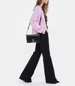 ZADIG & VOLTAIRE Sac ZV Initiale La Clutch Cuir Noir -jerome dreyfuss shop unnamed file 1455