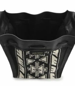 ISABEL MARANT Sac Seau Buky Cuir Noir Écru 10 ISABEL MARANT Sac Seau Buky Cuir Noir Écru -jerome dreyfuss shop unnamed file 1458