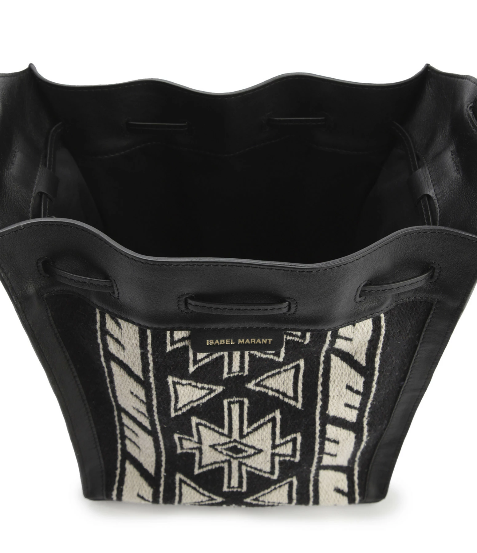 ISABEL MARANT Sac Seau Buky Cuir Noir Écru 5 ISABEL MARANT Sac Seau Buky Cuir Noir Écru – Image 3