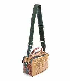 CLARIS VIROT Sac César Python Vert Orange -jerome dreyfuss shop unnamed file 1471