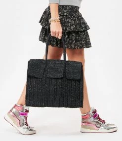 MAISON N.H Sac Dahlia Grand Raphia Noir -jerome dreyfuss shop unnamed file 149