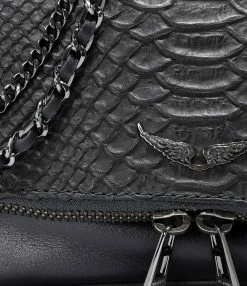 ZADIG & VOLTAIRE Sac Rock Nano Savage Cuir Noir -jerome dreyfuss shop unnamed file 1499