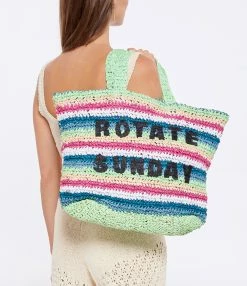 ROTATE Sac Shopping Neeti Raphia Rayures Vert -jerome dreyfuss shop unnamed file 15