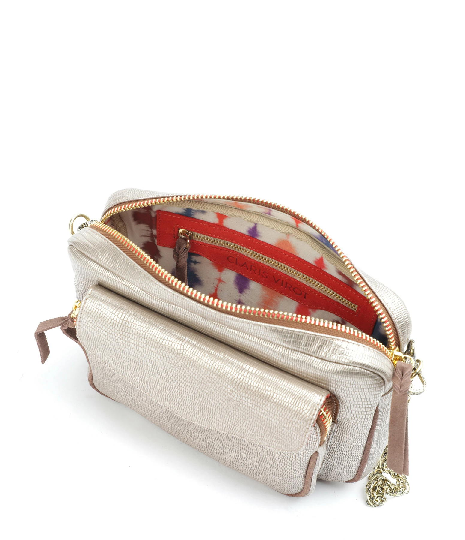 CLARIS VIROT Sac Big Charly Cuir Platine 5 CLARIS VIROT Sac Big Charly Cuir Platine – Image 3