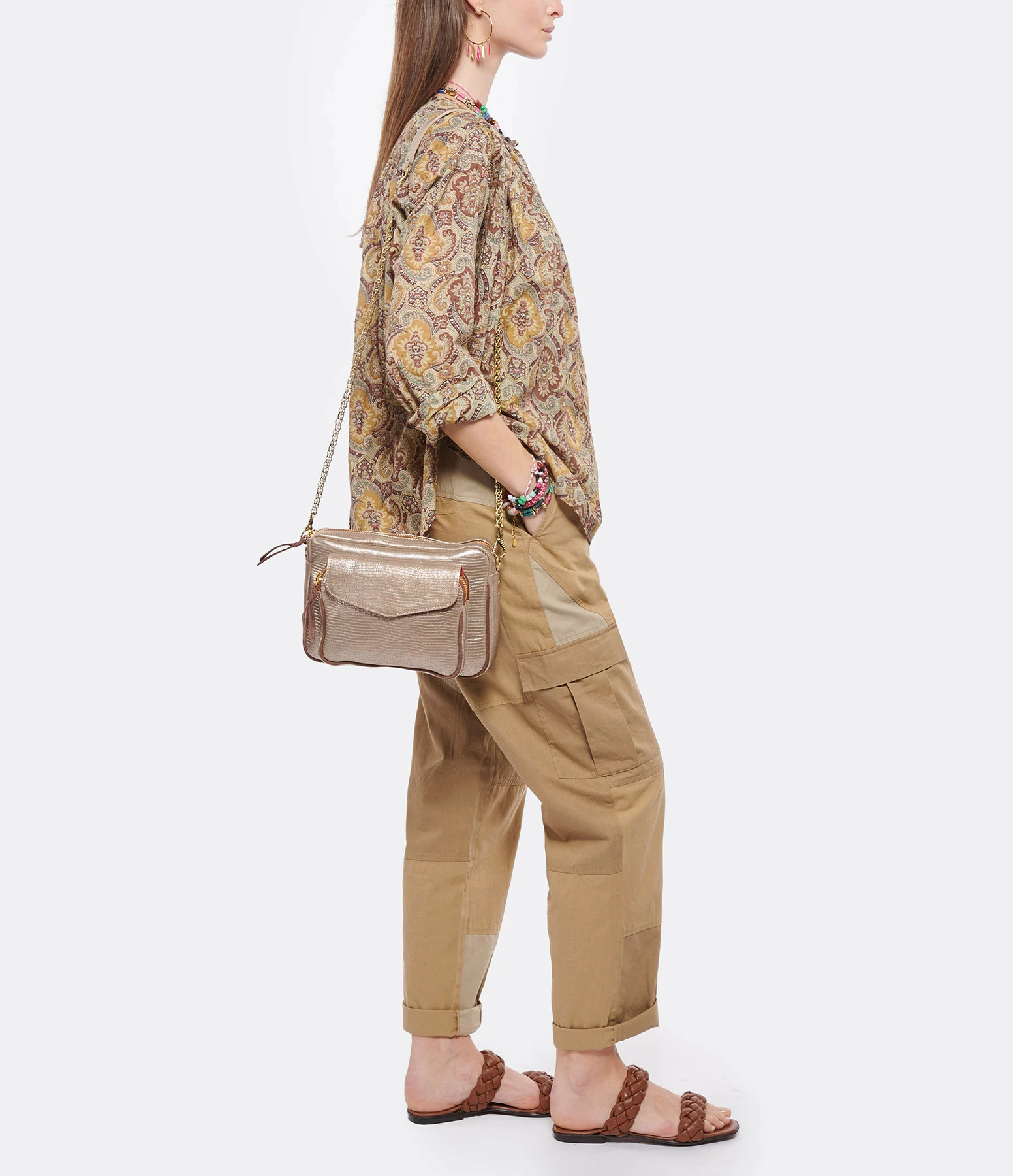 CLARIS VIROT Sac Big Charly Cuir Platine 8 CLARIS VIROT Sac Big Charly Cuir Platine – Image 6