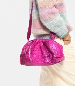 SISTA PARIS Sac Big Uniq Cuir Souple Python Pink Devil -jerome dreyfuss shop unnamed file 1519