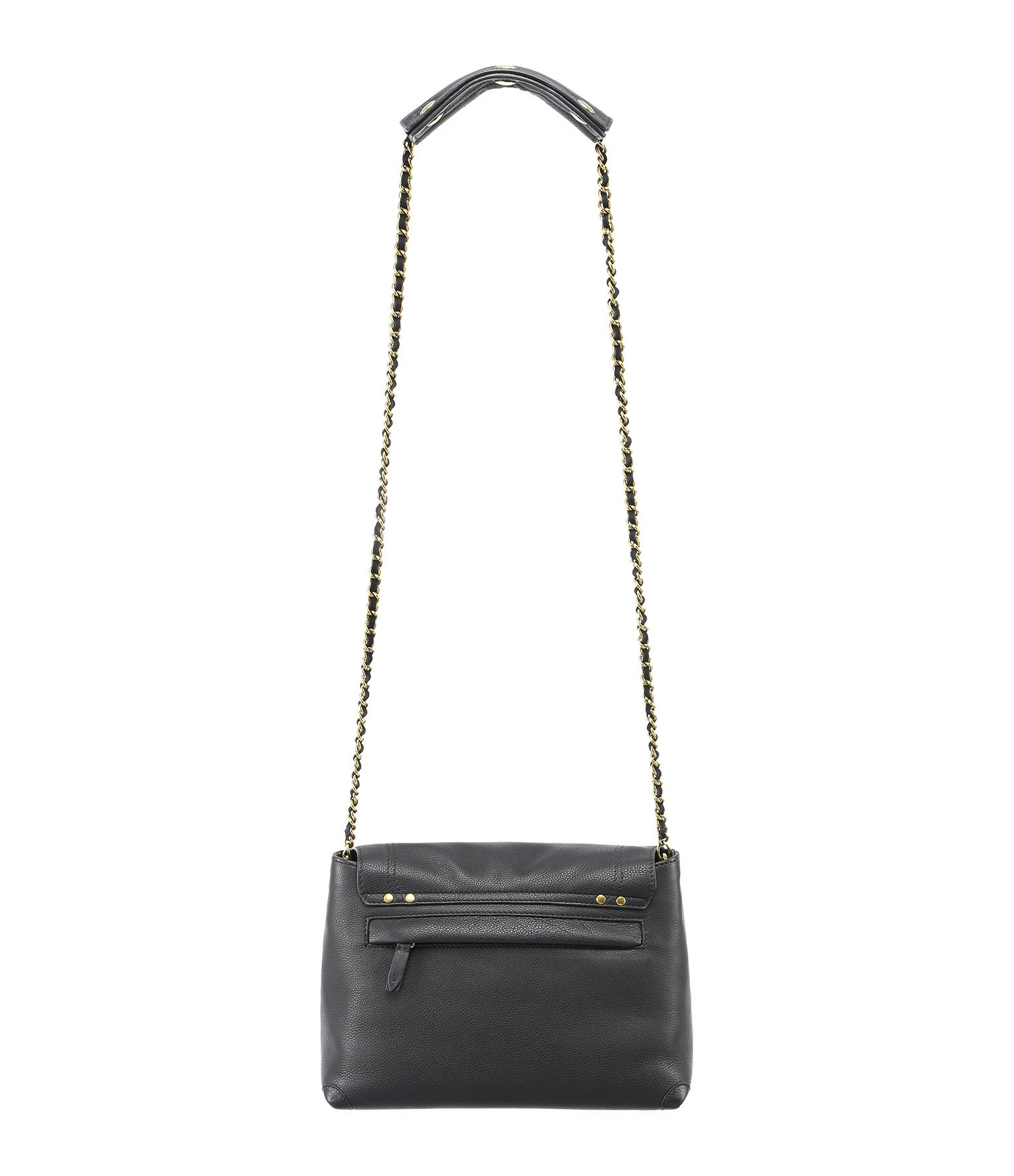 JEROME DREYFUSS Sac Lulu M Cuir Grainé Noir Brass 5 JEROME DREYFUSS Sac Lulu M Cuir Grainé Noir Brass – Image 3