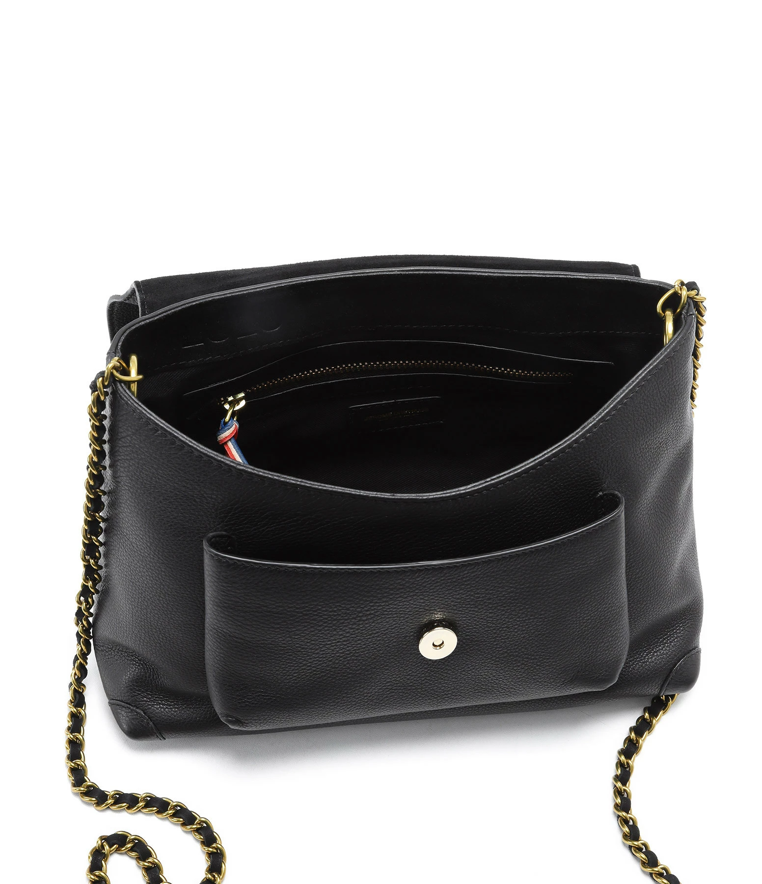 JEROME DREYFUSS Sac Lulu M Cuir Grainé Noir Brass 7 JEROME DREYFUSS Sac Lulu M Cuir Grainé Noir Brass – Image 5