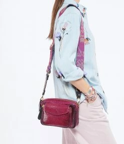 CLARIS VIROT Sac Charly Lézard Endek Violet -jerome dreyfuss shop unnamed file 1554