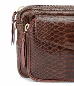 CLARIS VIROT Sac Charly Python Chocolat Endek Bordeaux -jerome dreyfuss shop unnamed file 1571