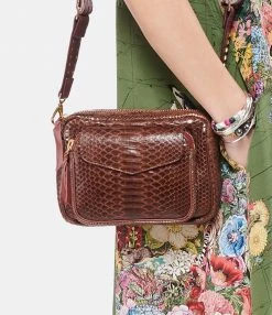 CLARIS VIROT Sac Charly Python Chocolat Endek Bordeaux -jerome dreyfuss shop unnamed file 1572